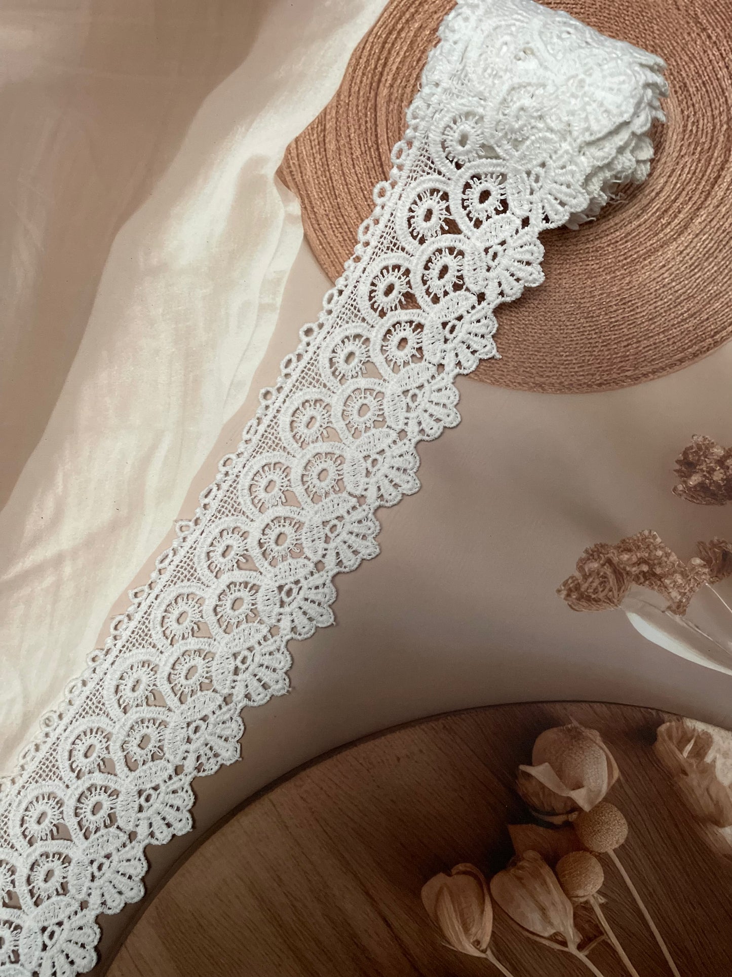 White Chemical Lace β 6.5 cm Width - #LL25S0007
