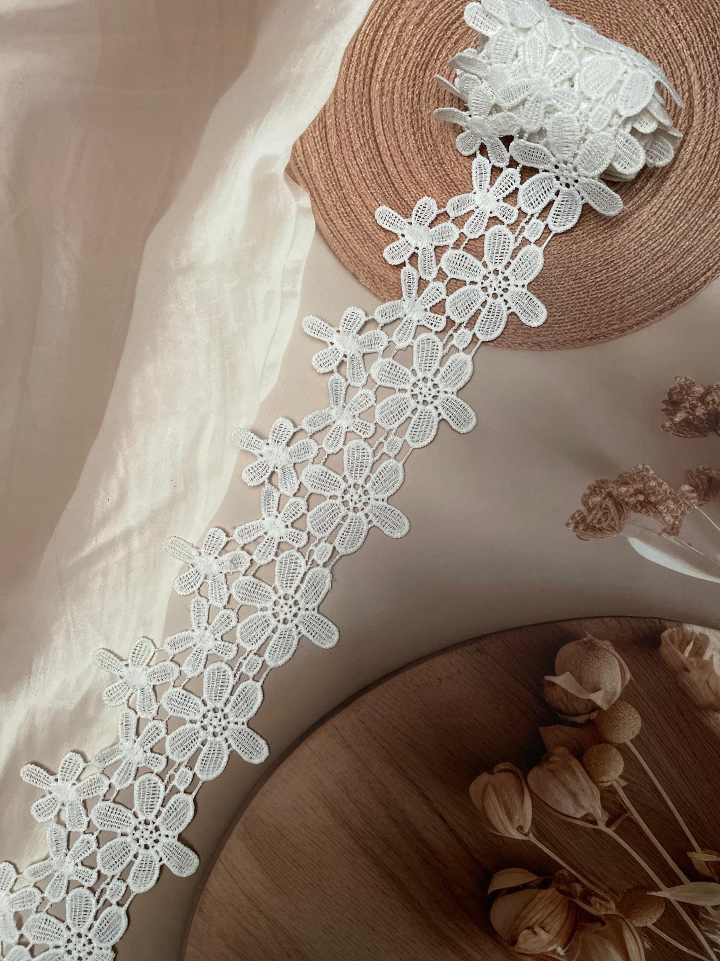 White Chemical Lace β 8.5 cm Width - #LL50S0008