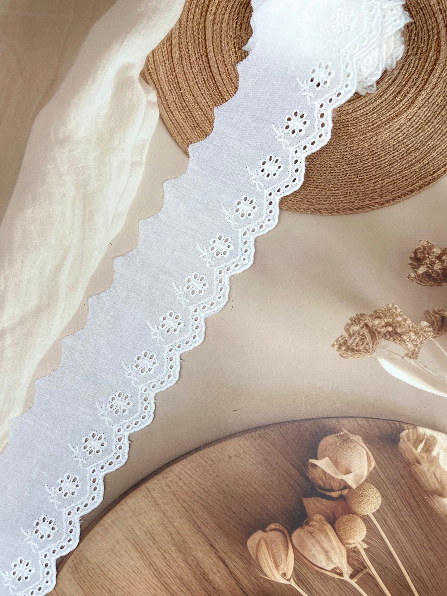 Fabric Embroidered Laces โ 6.5 cm Width - #LL15EL0069