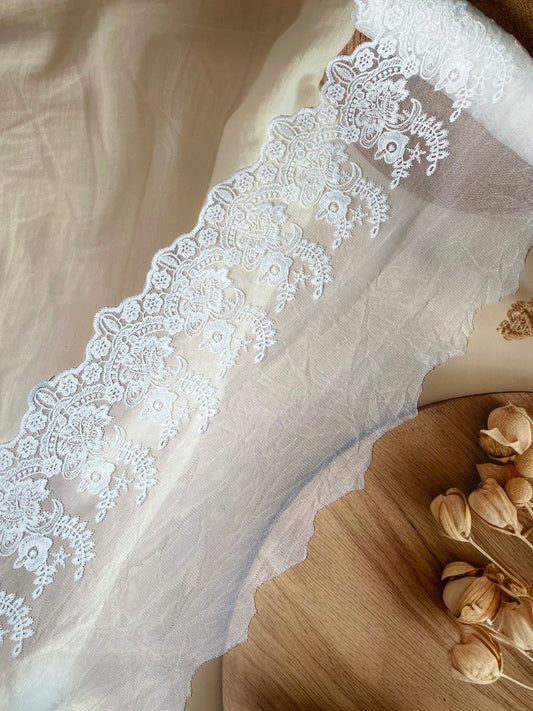 Net Embroidered Laces- 20 cm Width- #LL30NEL0075