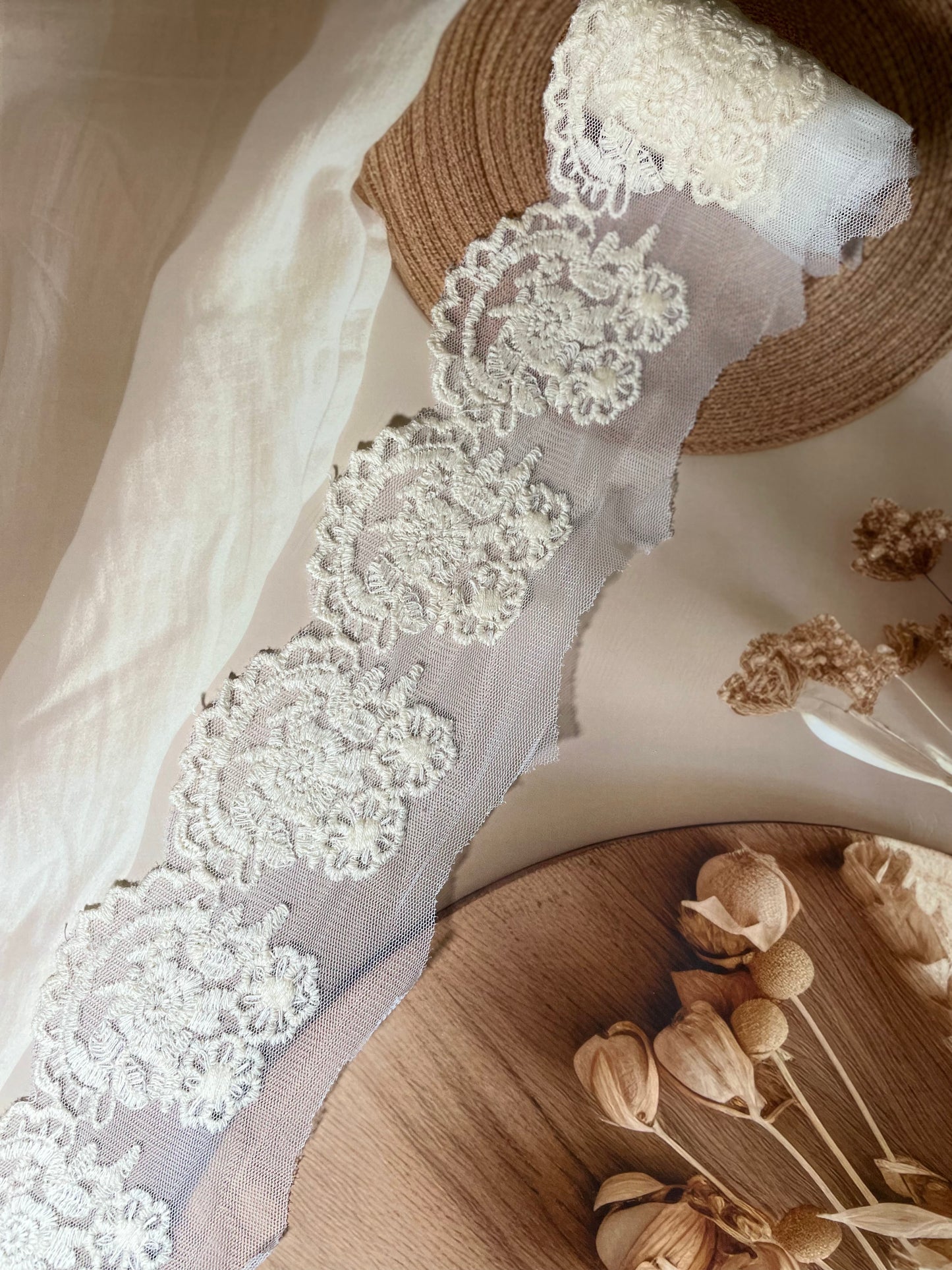 Net Embroidered Laces- 8 cm Width- #LL18NEL0076