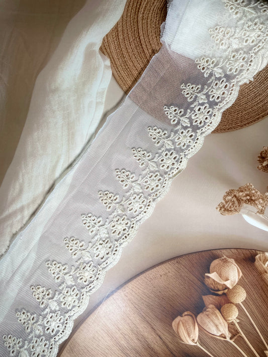 Net Embroidered Laces- 8.5 cm Width- #LL16NEL0079