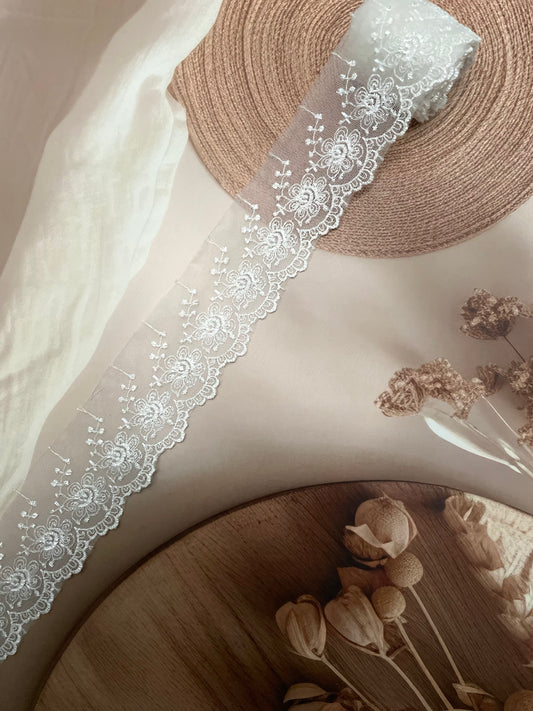 Net Embroidered Laces- 5 cm Width- #LL15NEL0081