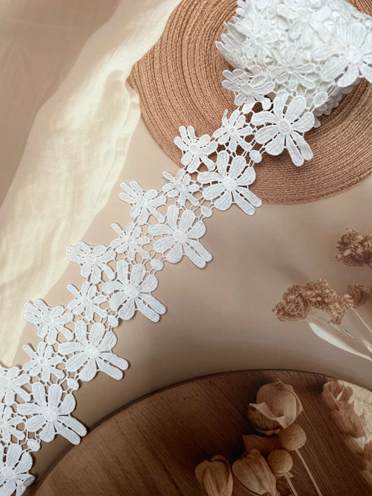 White Chemical Lace – 8.5 cm Width - #LL45S0012