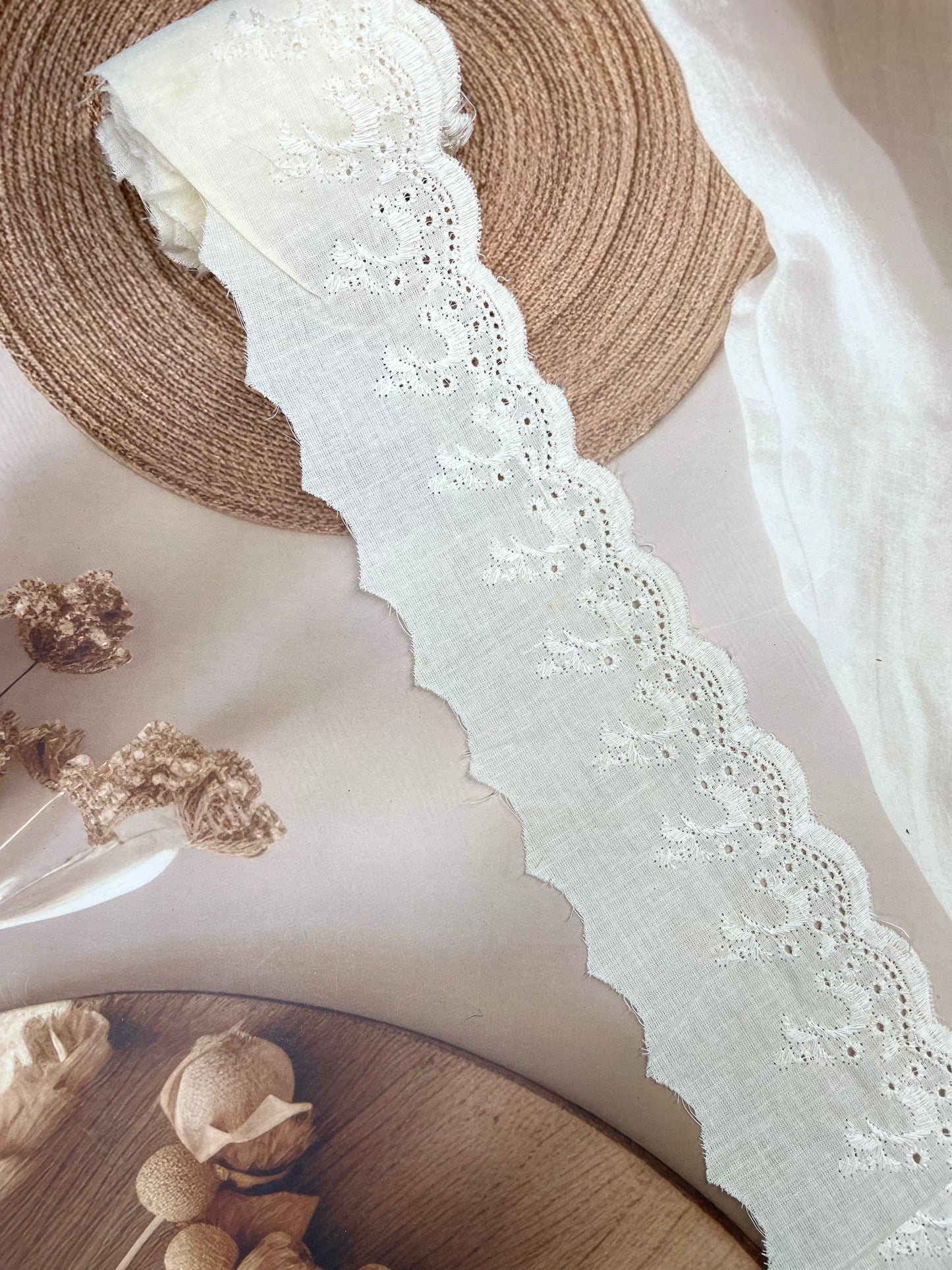 Fabric Embroidered Laces – 7 cm Width - #LL15EL0065